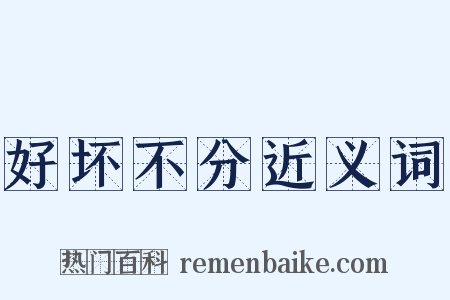 好坏不分近义词是什么意思的图片